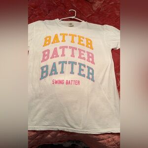 Comfort Colors White Tee with Batter Graphic